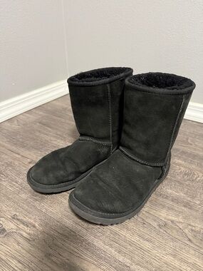 Classic Black Suede Shearling Boots